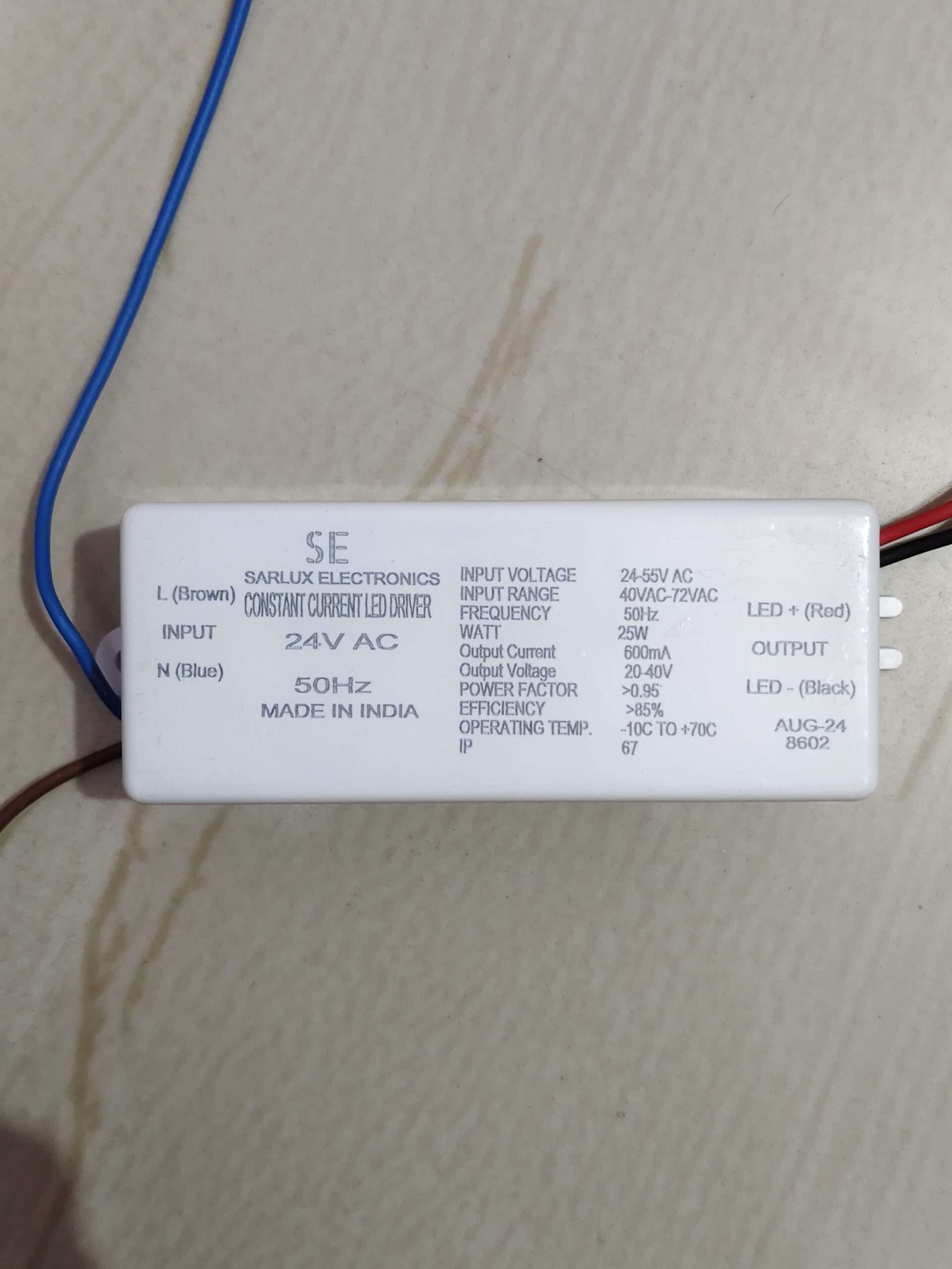24V 600mA Led Driver Sarlux Electronics