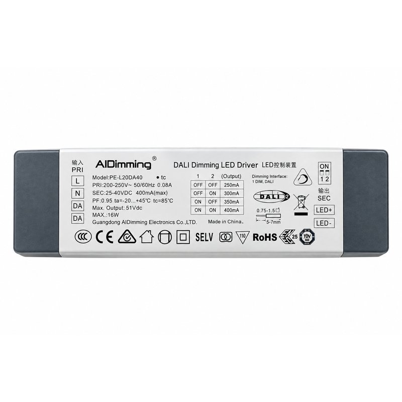 AIDimming 16W 51Vdc Dali Dimming Led Driver