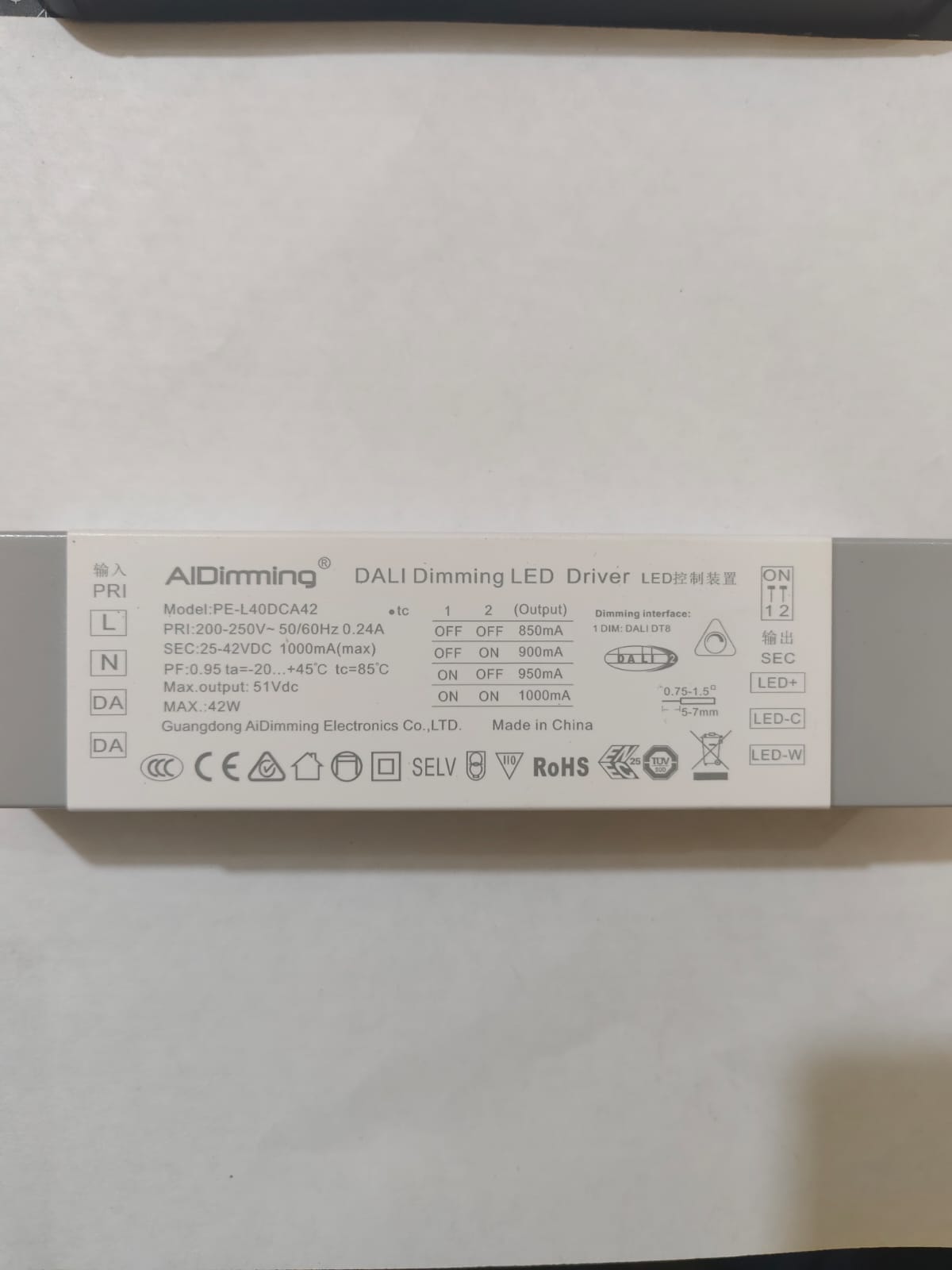 Dali Dimming DT8 Led Driver 1000mA