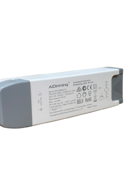 Sleek black AiDimming DALI driver for smart home lighting automation with touch control panel