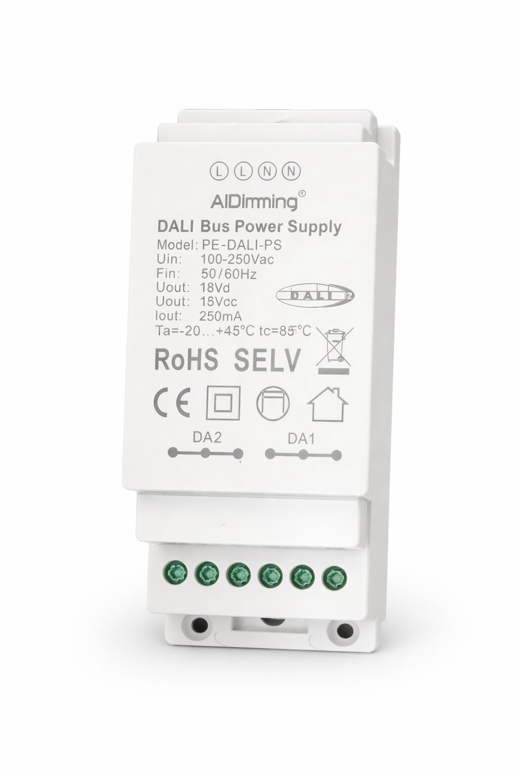 DALI Bus Power Supply 250mA | PE-DALI-PS | 100–250V AC Input | SELV | For DALI Lighting Control Systems