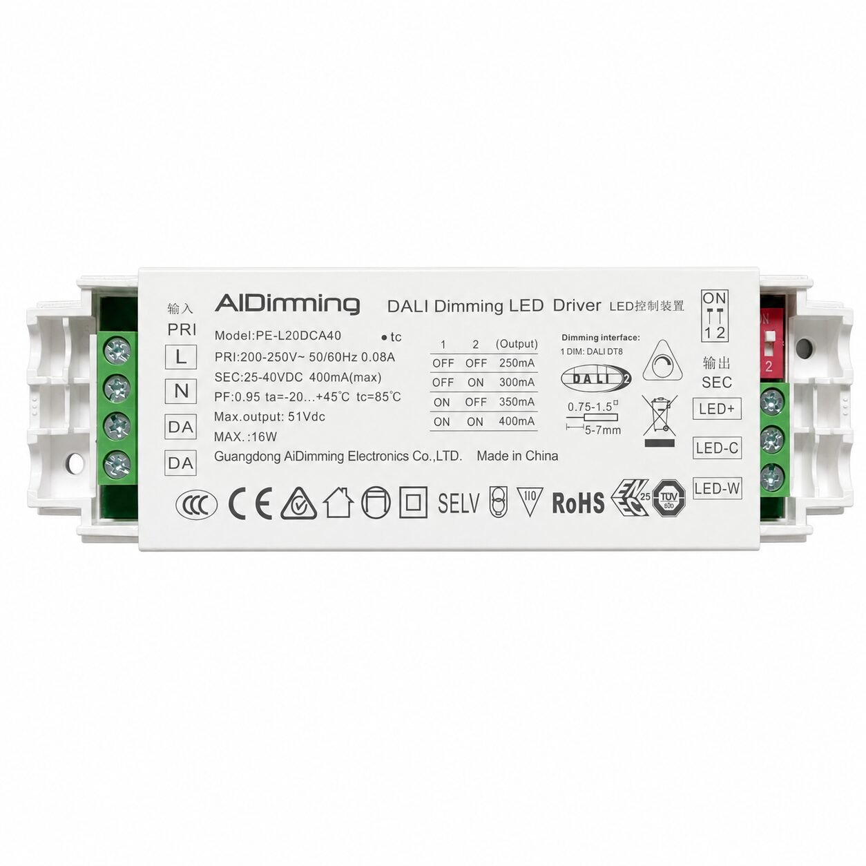 DALI DT8 400mA Dimming LED Driver
