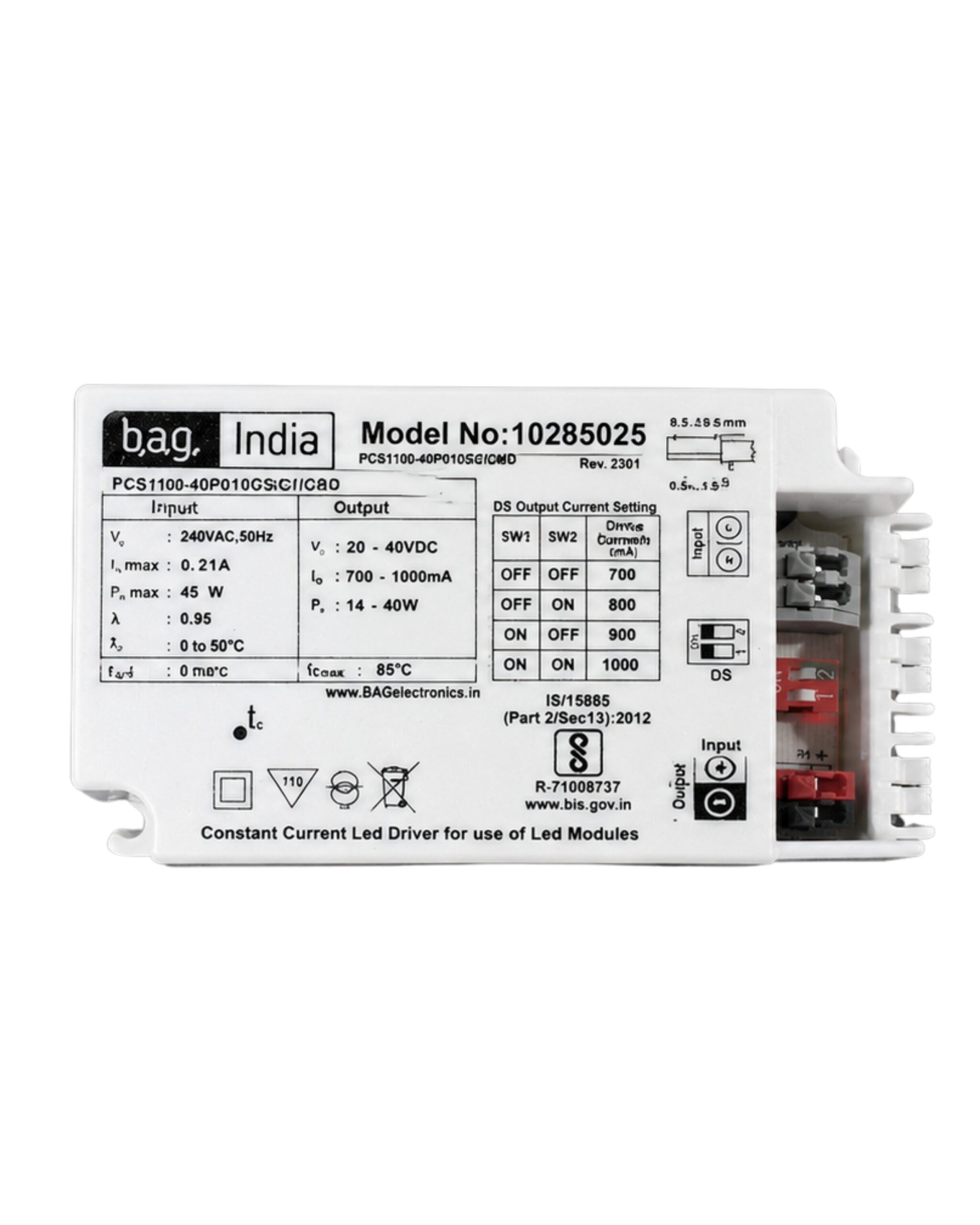 Constant Current 700-1000MA Bag Led Driver