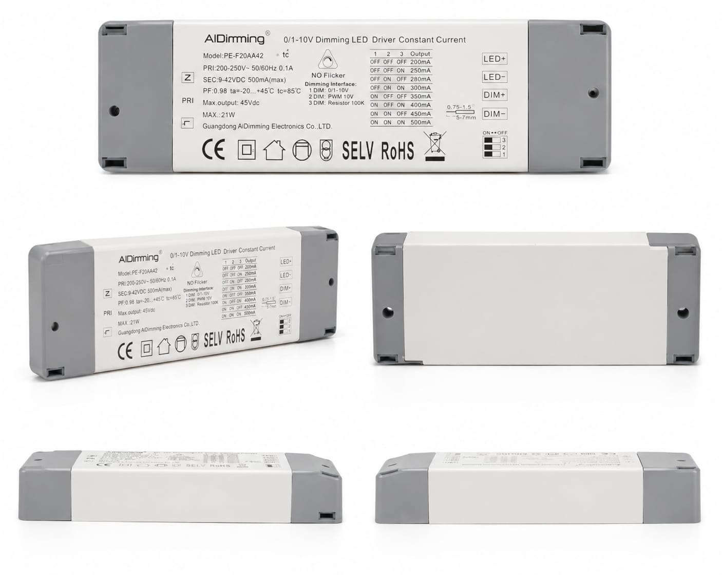 AlDimming 21W 0/1-10V Driver
