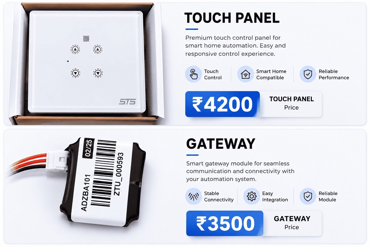 STS Smart Home Automation – Touch Panel & Gateway