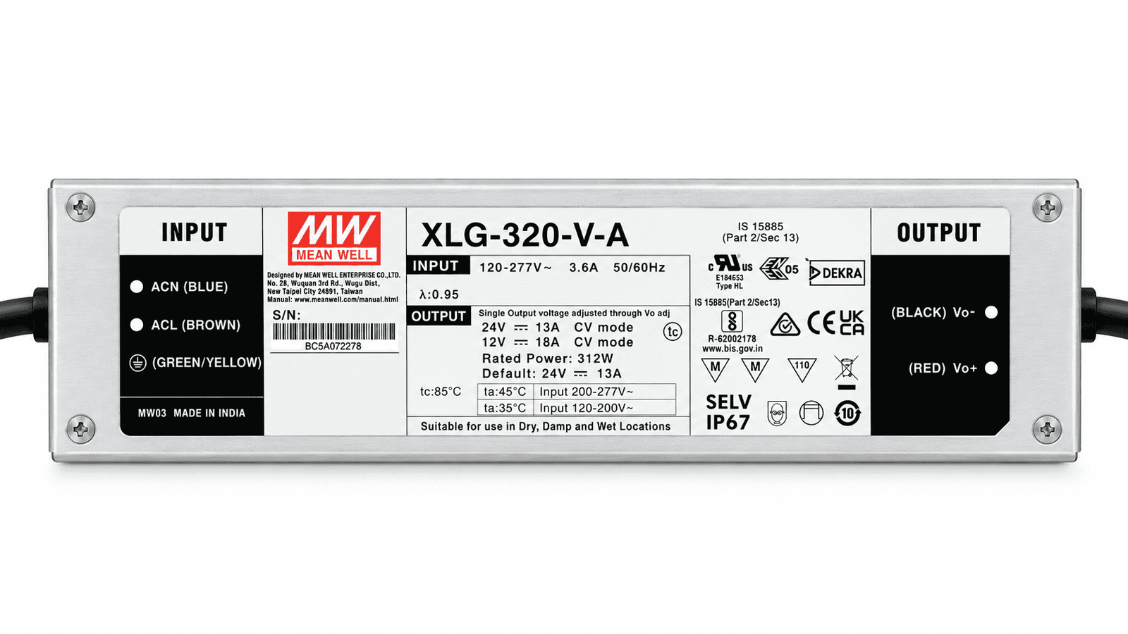 Mean Well XLG-320-V-A LED Driver