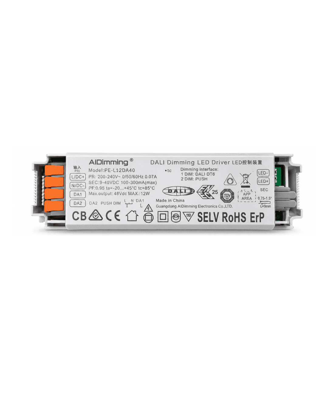 AiDimming 12W DALI DT6 LED Driver Push DIM
